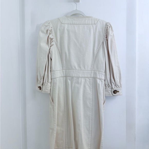 Tory Burch Cream Long Sleeve Button Dress NWT SIZE 4 - Picture 3 of 6
